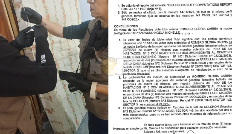 La sangre de Cecilia manchó el piso de la casa y un colchón de los Sena