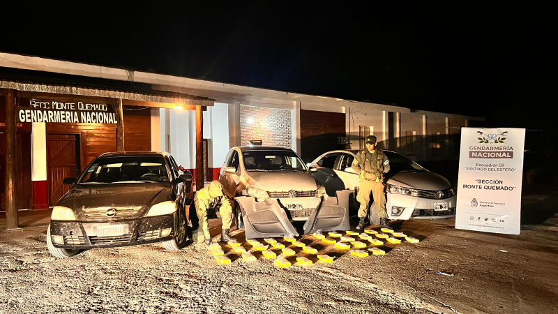 Incautaron 37 kilos de cocaína en Monte Quemado