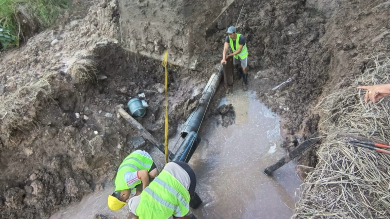 Sameep reparó las cañerías sobre la Ruta 11 y el Río Negro