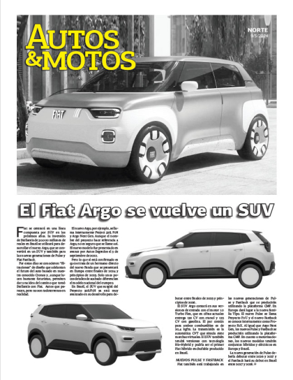 El Fiat Argo se vuelve un SUV