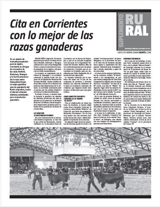 Cita en Corrientes con lo mejor de las razas ganaderas