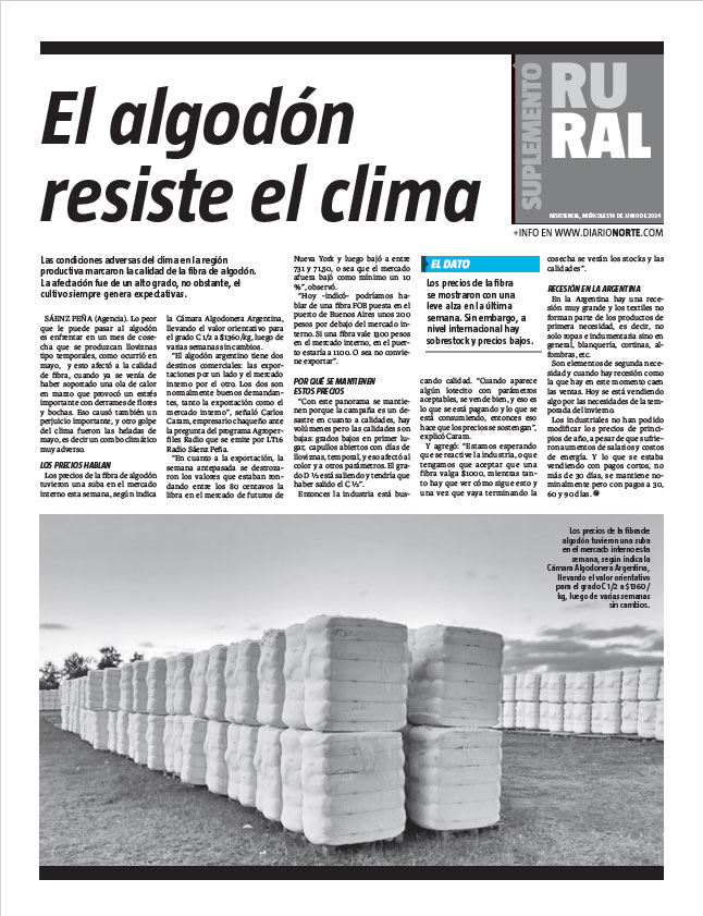 El algodón resiste el clima