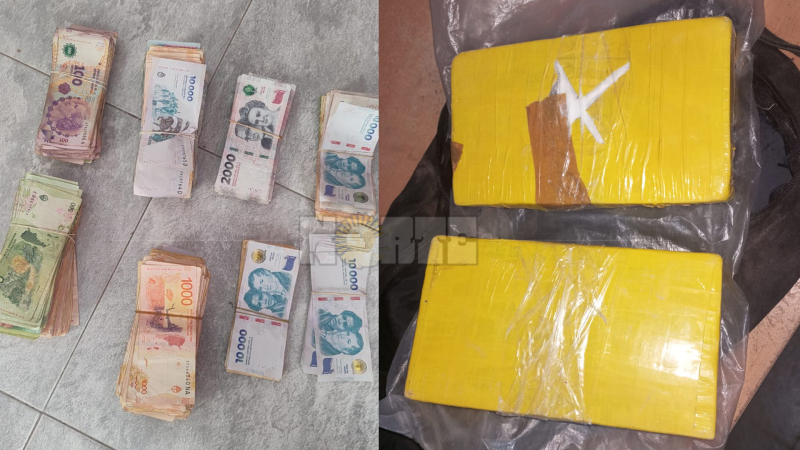 Escaparon de un control policial arrojando bolso con cocaína valuada en treinta millones de pesos