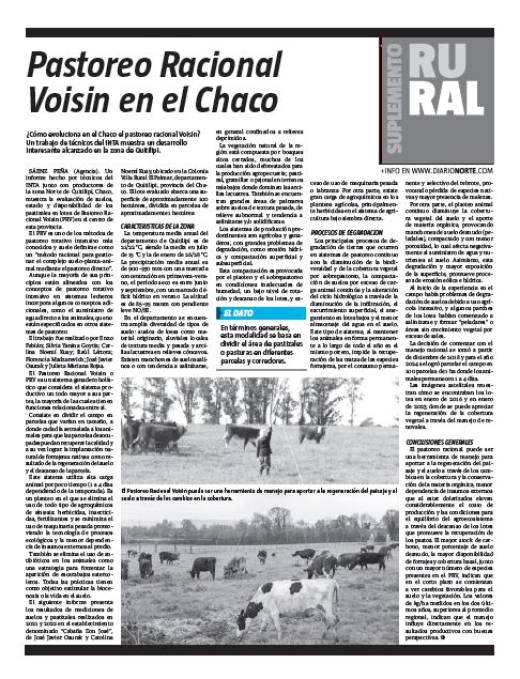Pastoreo Racional Voisin en el Chaco
