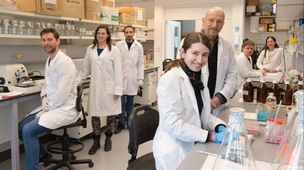 De izq a der Nicolás Ciancio, Cora Pollak, Sergio Senin, Florencia Herbstein, Eduardo Arzt, Manuel Fiz y Mariana Fuertes (Fotos Verónica Tello, Conicet).jpg