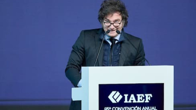 Milei le responde a Cristina en el Congreso del IAEF y habla sobre el dólar y el cepo