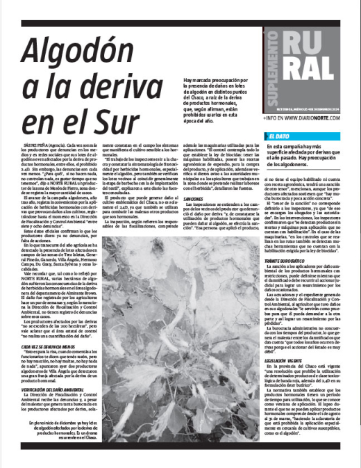 Algodón a la deriva en el Sur