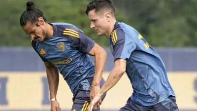 Ander Herrera, titular en la práctica de Boca en una posición novedosa