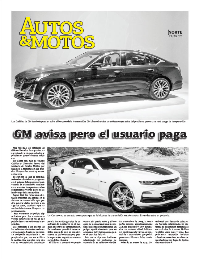 GM avisa pero el usuario paga