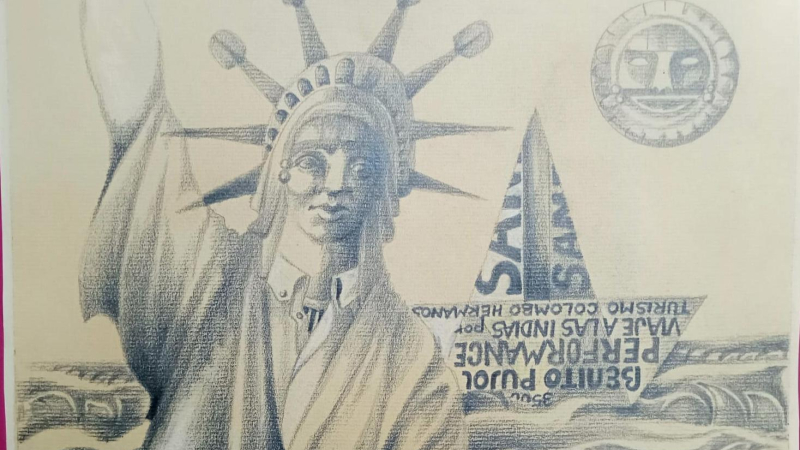 Ricardo Nill y el dibujo como verdad: la máscara de la estatua de la libertad