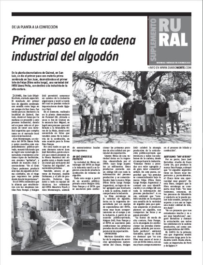 Primer paso en la cadena industrial del algodón