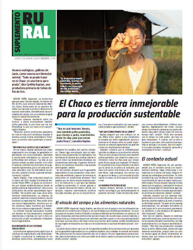 El Chaco es tierra inmejorable para la producción sustentable