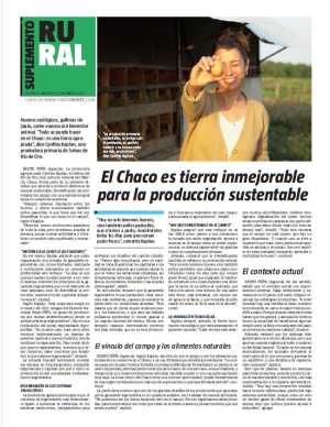 El Chaco es tierra inmejorable para la producción sustentable