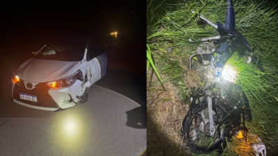 Joven motociclista muere al chocar contra un auto por la ruta 95
