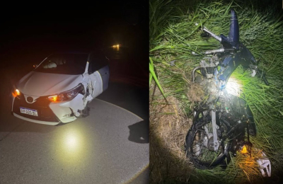 Joven motociclista muere al chocar contra un auto por la ruta 95