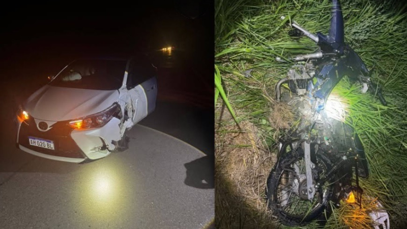 Joven motociclista muere al chocar contra un auto por la ruta 95
