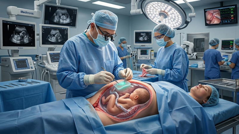 Espina bífida y cirugía fetal con células madre 