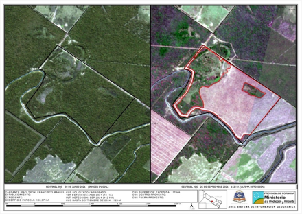 El desmonte en imágenes satelitales del Sentinel_JQS del 30-06-2021 y del 26-09-2021.jpg