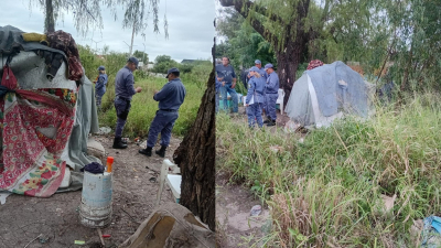 Desalojaron una vivienda precaria asentada junto a la laguna Argüello