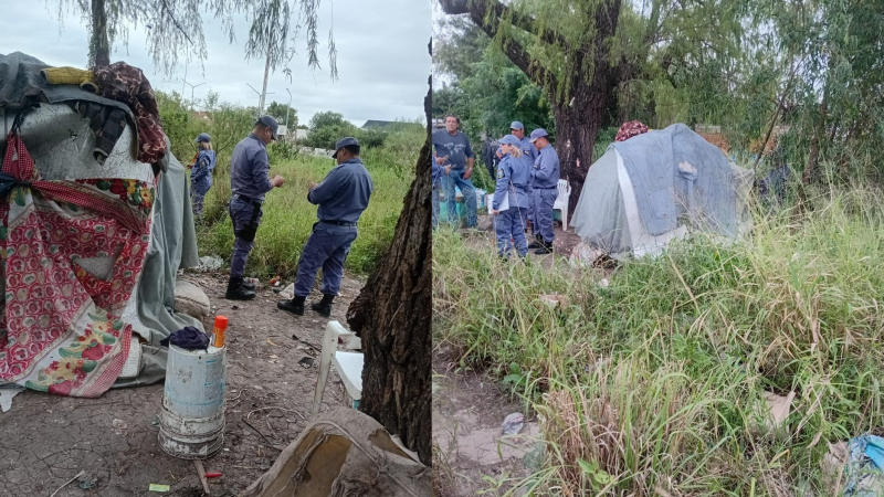 Desalojaron una vivienda precaria asentada junto a la laguna Argüello