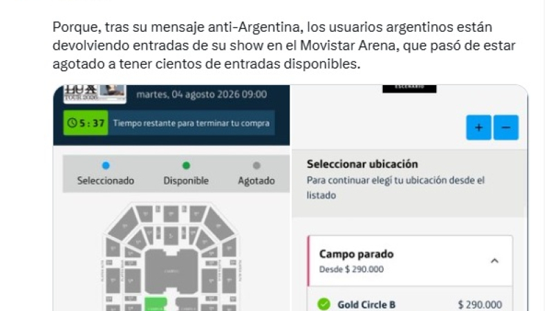 Los recitales de Rosalía pasaron de estar agotados a tener cientos de entradas disponibles
