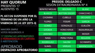 El voto de Katia Blanc le dio al oficialismo la suspensión de las PASO