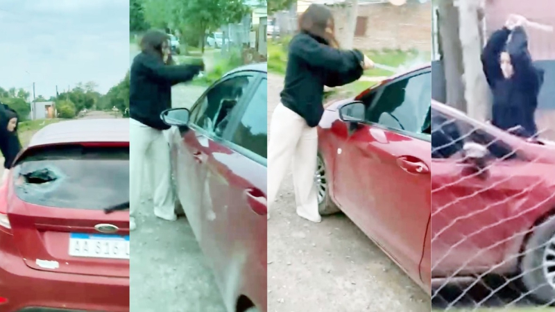 Fontana: atacó el auto de una conocida de su expareja y le rompió todos los vidrios