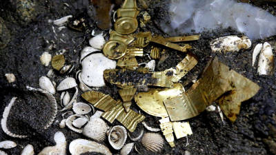 México: hallan mucho oro en lobo azteca sacrificado