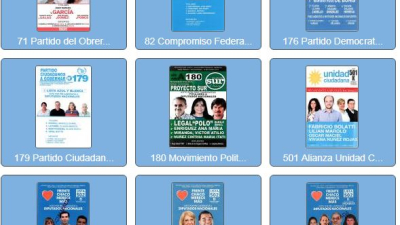 En la página web de la Cámara Nacional Electoral pueden verse todas las boletas que se utilizaran en las PASO