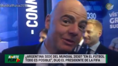 Infantino habló sobre la posibilidad de disputar el Mundial 2030 en Argentina, Uruguay y Paraguay