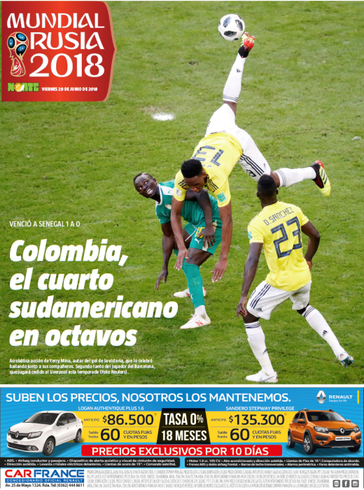 Colombia, el cuarto sudamericano en octavos