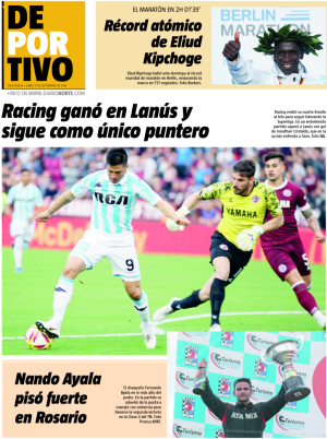Racing ganó en Lanús y es el único puntero