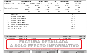 Secheep comunica que las facturas de los períodos 5, 6, 7 y 8 no deben abonarse