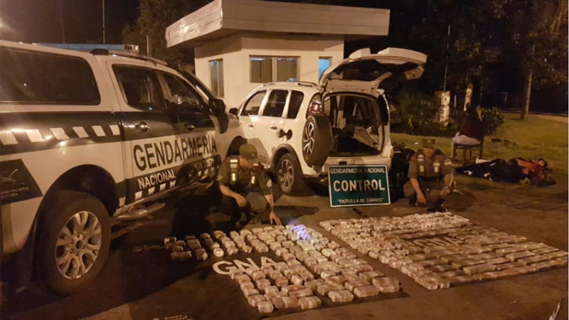 Atrapados en Basail con 84 kilos de marihuana con destino a Santa Fe
