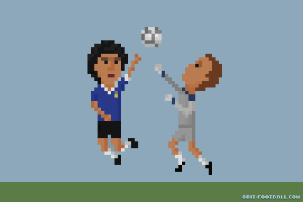 23.- Mano de D10s versión @8bitfootball.