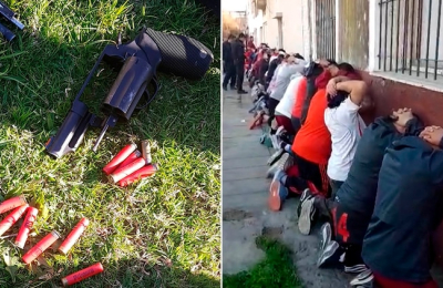 Detuvieron a 51 hinchas de River por llevar armas de fuego al partido frente a Godoy Cruz