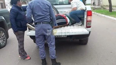 Charata: motociclista colisionó con un contenedor
