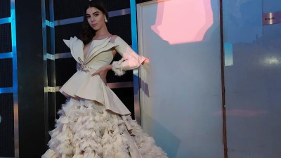 Un vestido de Gustavo Pucheta en el Miss World de Inglaterra