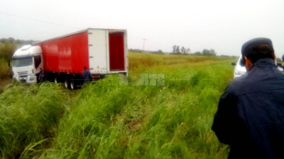 Camión despistó en la Ruta 95 a la altura de San Bernardo