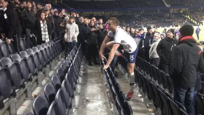 Un jugador del Tottenham saltó a la platea y peleó con hinchas racistas