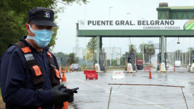 Fuerte control de vehículos en acceso al puente General Belgrano