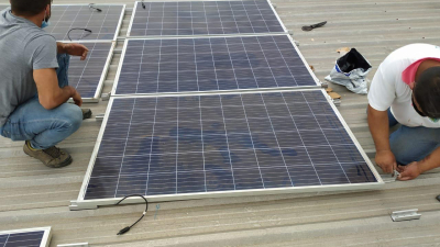 Barranquera: Instalan los paneles solares en la planta Separadora de Residuos Sólidos Urbanos