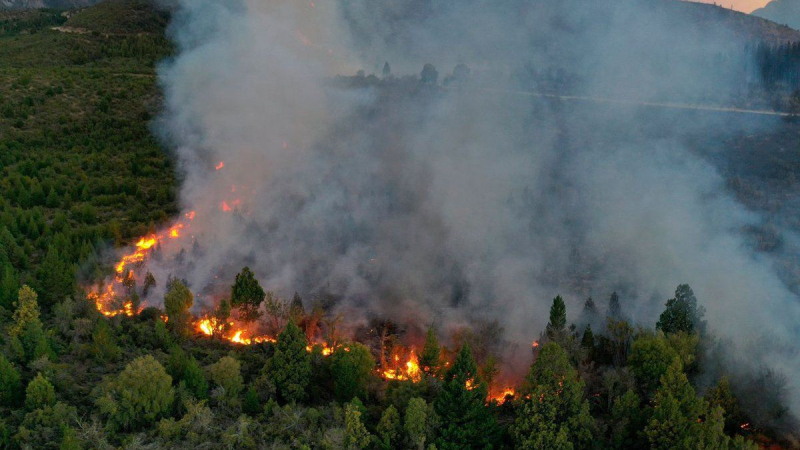 Dramática situación en El Bolsón: el incendio encerró a cinco brigadistas cordobeses