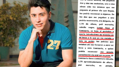 Sergio Alila declaró ante el fiscal que fue abusado por un comisario