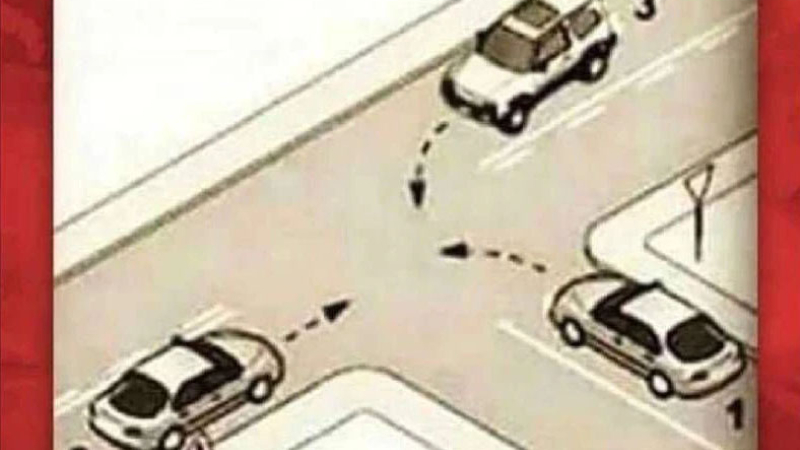 ¿Qué auto debe pasar primero?