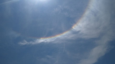 Desde Tres Isletas se observó al sol con dos halos