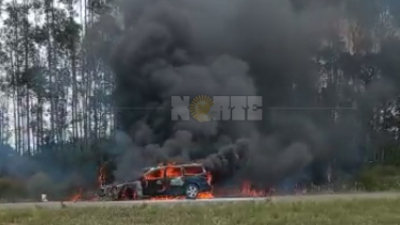 Corrientes: se incendió un auto en la Ruta 14