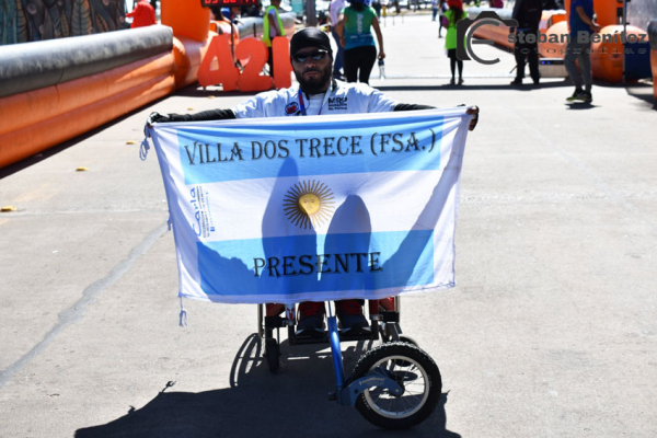 Ariel López en su segunda Maratón Río Paraná.