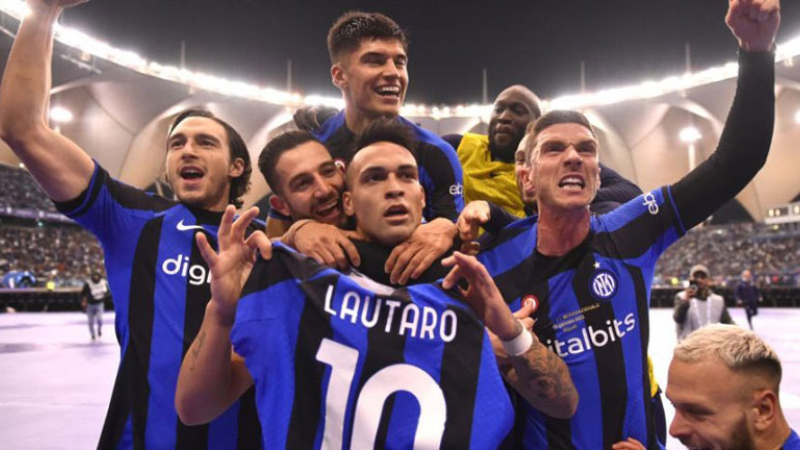 Lautaro marcó en la consagración del Inter ante el Milan en la Supercopa de Italia