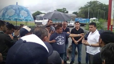 Camioneros llegaron desde Santa Fe y exigieron justicia por Fernando Francovich